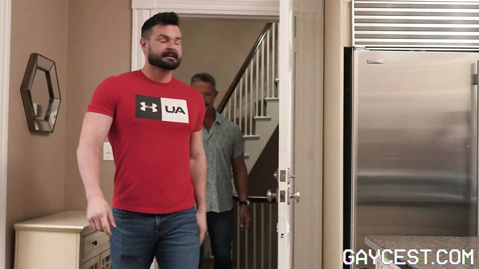 Stressed Reece Scott relaxes under twinks touch