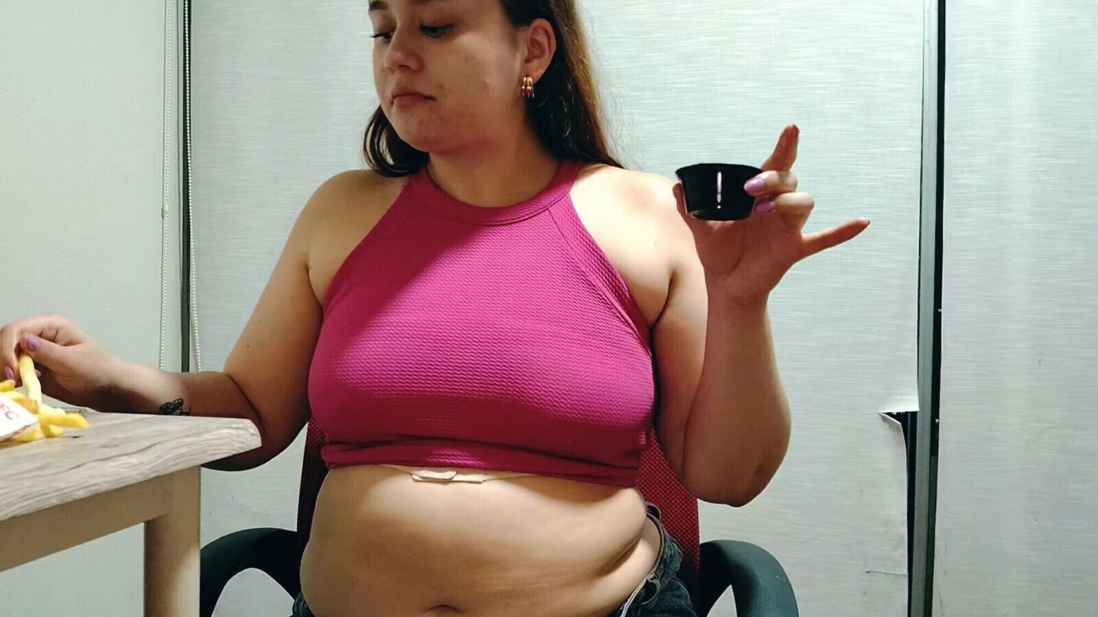 Belly Chubby Girl gets Gassy puts Your Face