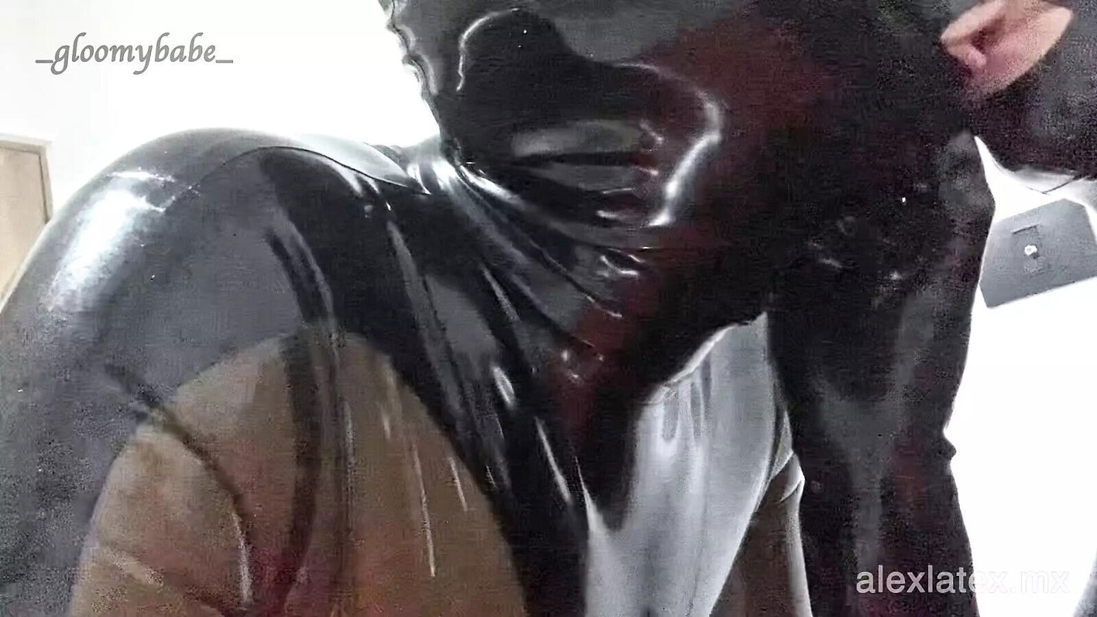 latex home video playing with dick Gloomy