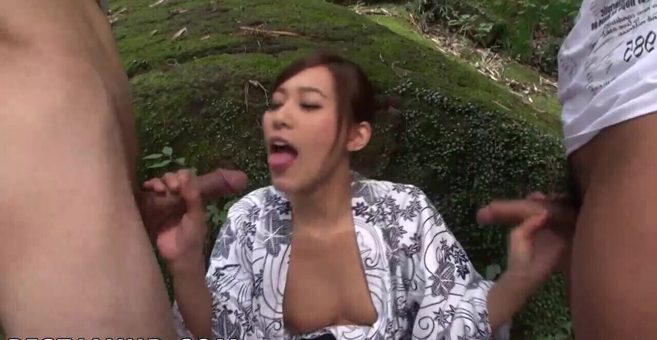 Curvy Asian Mizuno prepped take phat shafts outdoor threesome! Uncensored best!