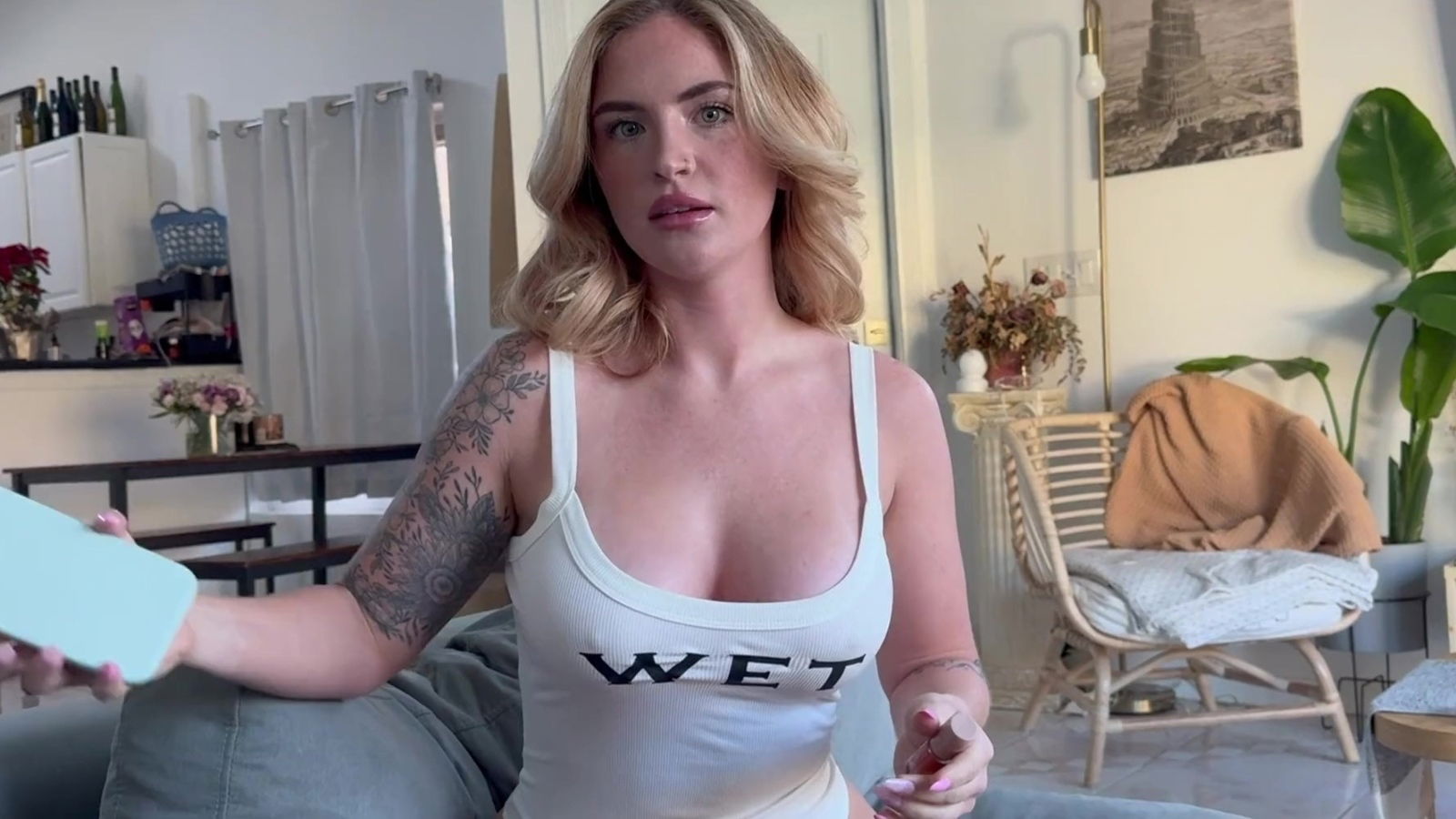 Busty blonde cheats with stepbro fantasy