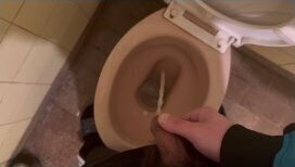 Pissing Masturbating Ending With Huge Cumshot