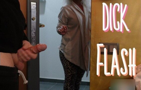 Dick flash woman cleans building caught perv jerking give handjob