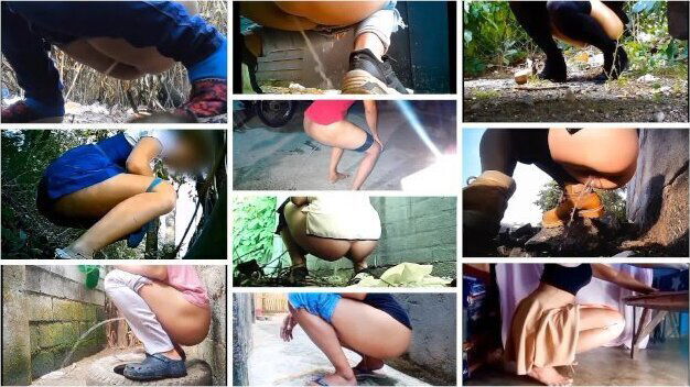 squat pissing various situation