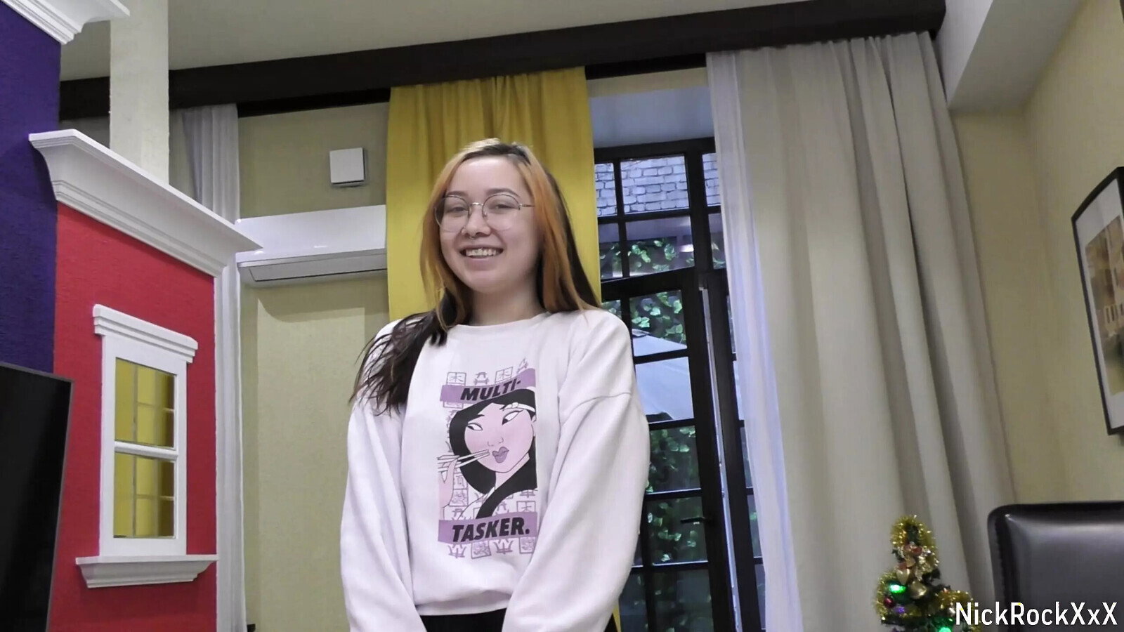 Redhead Naughty Teen Bookworm seduces neighbor rough fucking