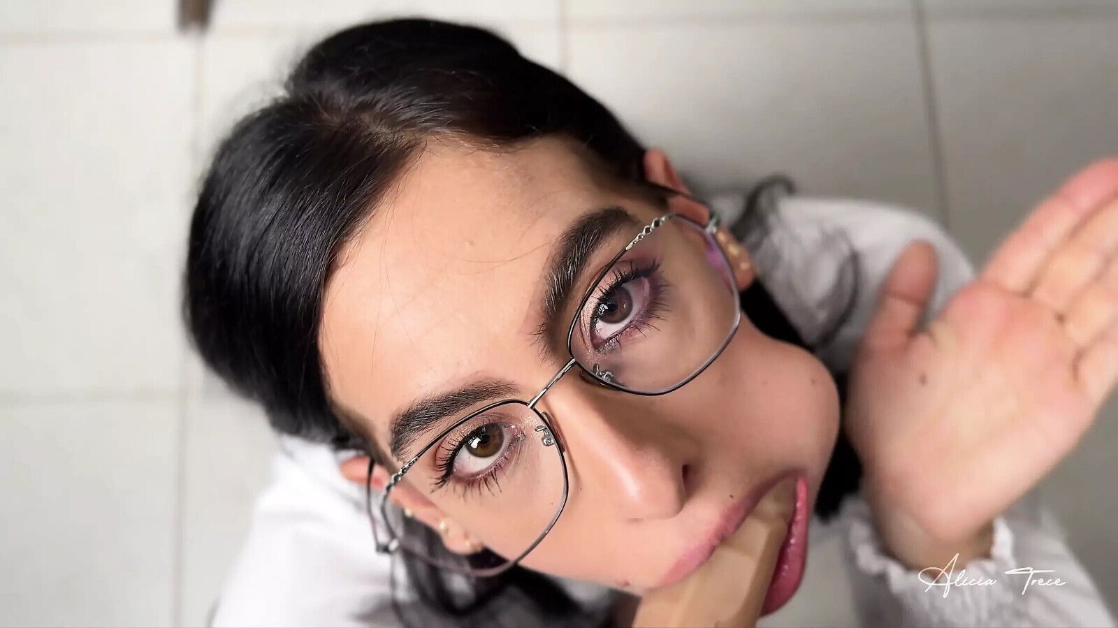 Girl Teaches Have with Fingers