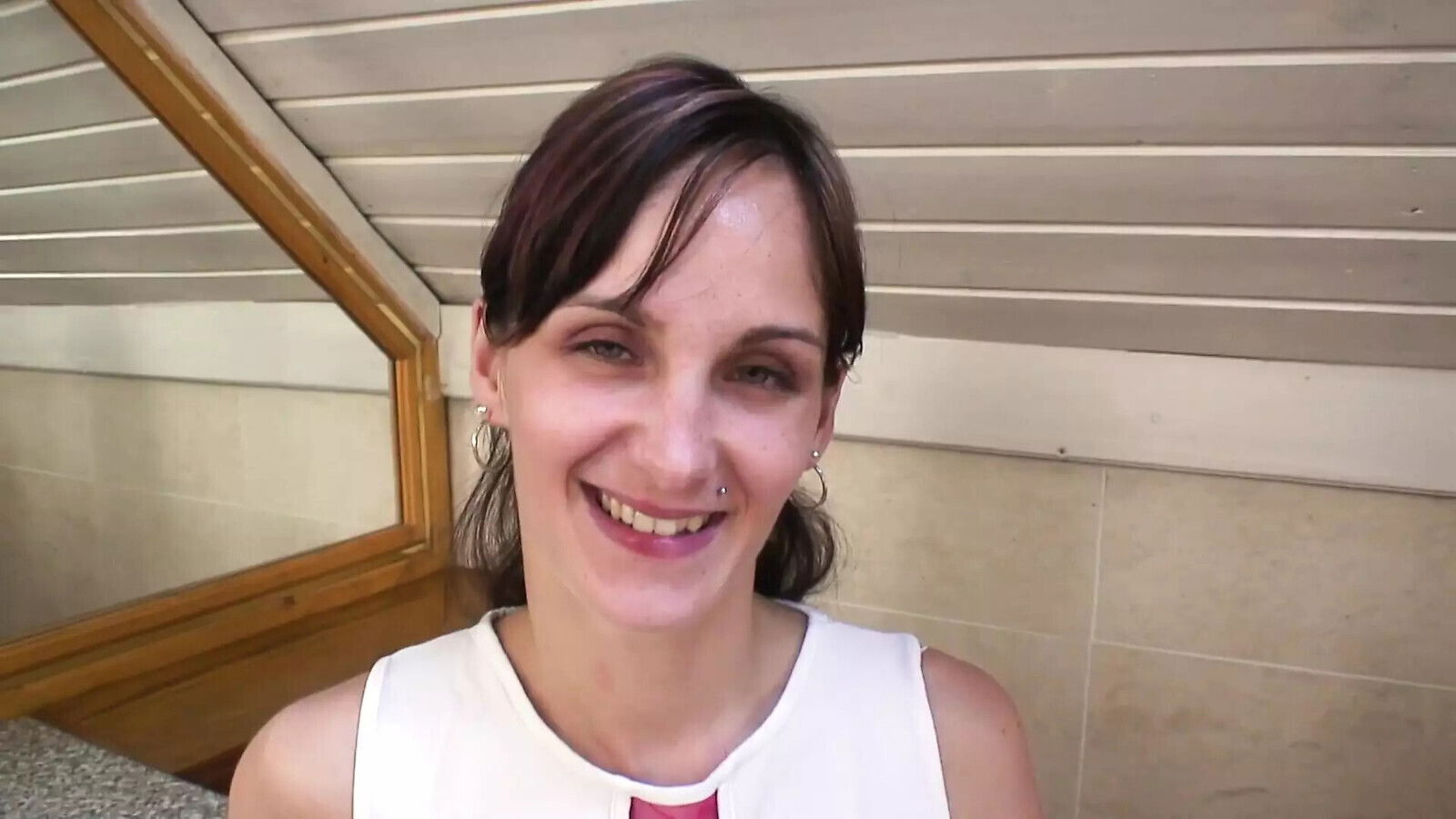 Gorgeous brunette with small natural loves getting