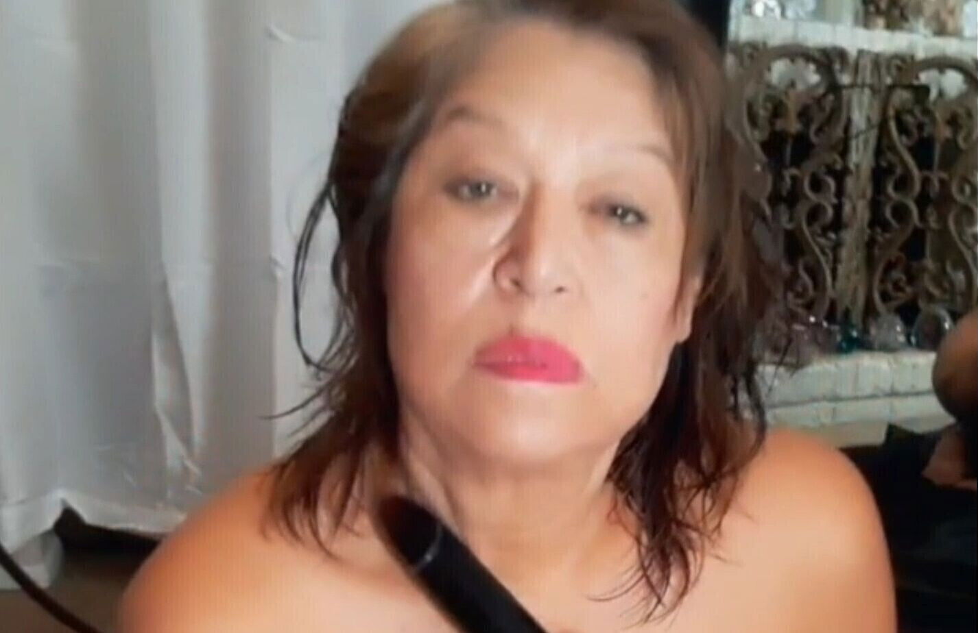 Year Granny Dancing Transparent Dress Masturbating Hairy Pussy with Dildo