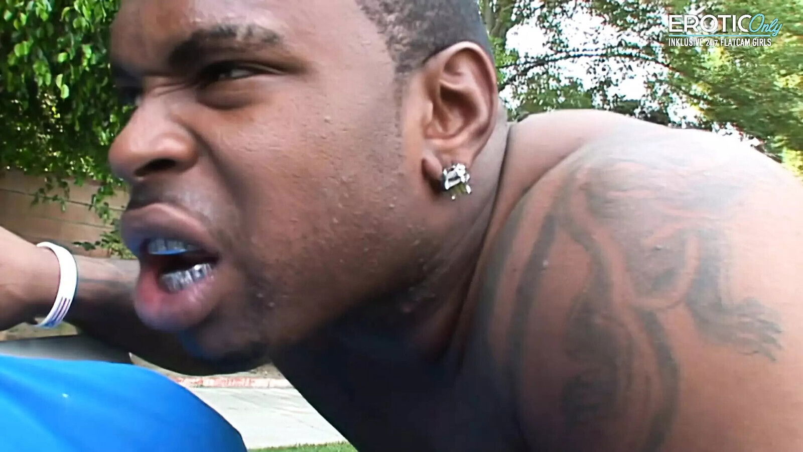 Threesome garden with best friend stepbrother