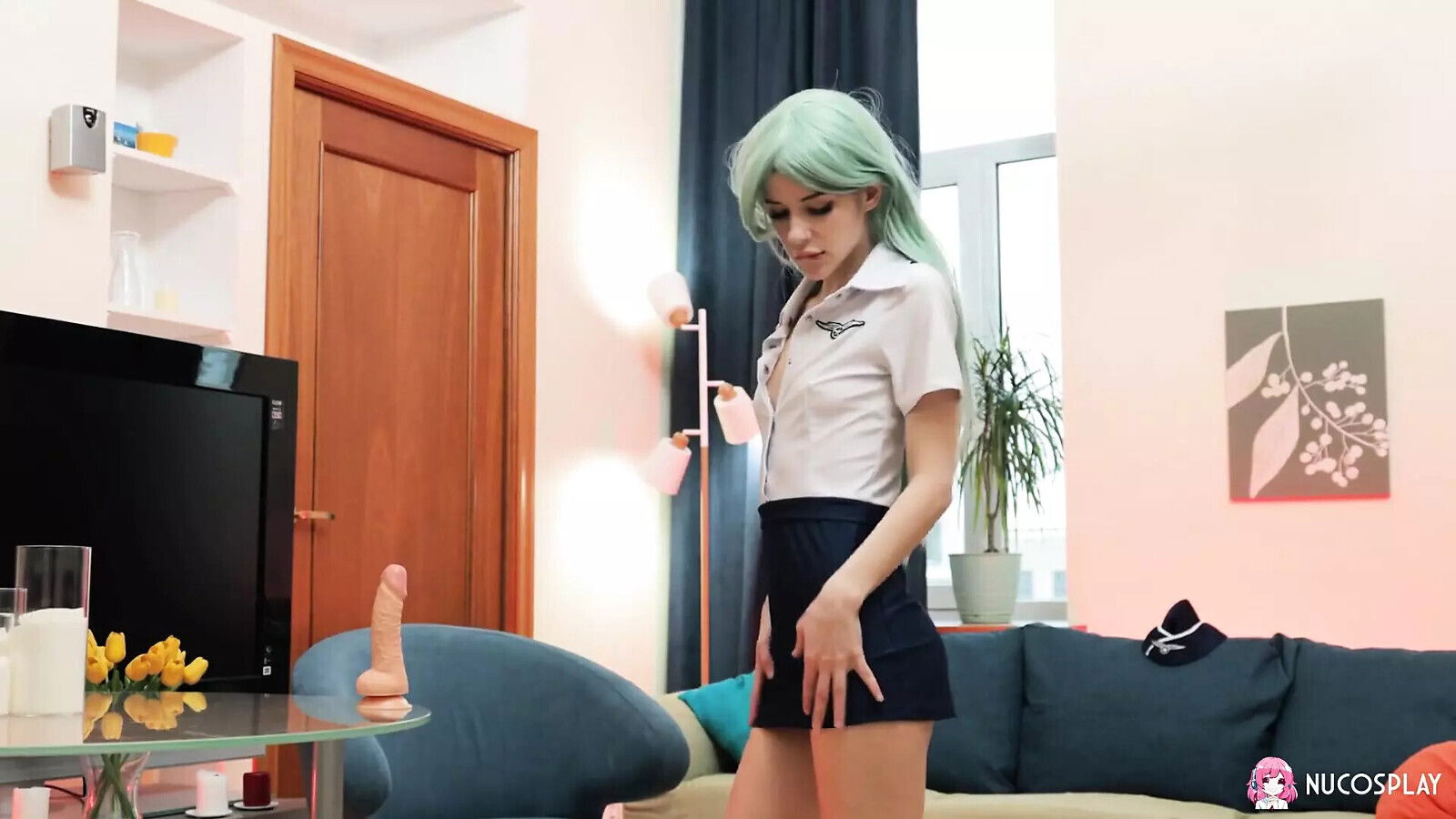 Skinny Sofa Weber Cosplays Horny Pilot