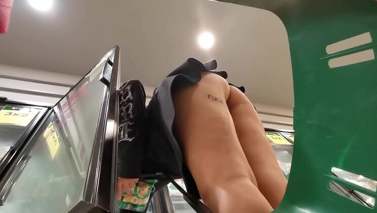 Supermarket Upskirt: Mexican Teen Flashes Panties Public Video