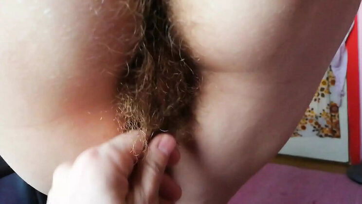 Hairy Blonde Fucks Cums Hard Close-Up Action