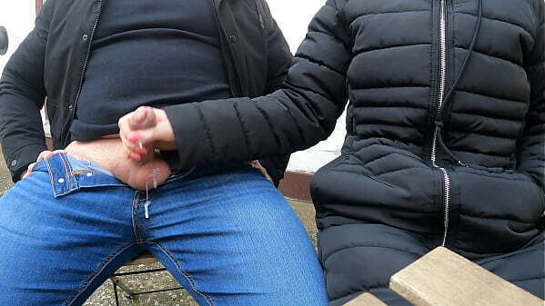 wife'_s girlfriend wanted give handjob public terrace