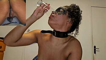 OMG!!! Cute Latina Slave Girl Swallows Piss And Cum Like A Human Toilet