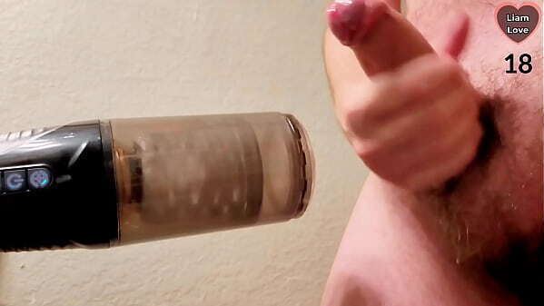 Thick Cums Hard Twice From Automatic Male Masturbator