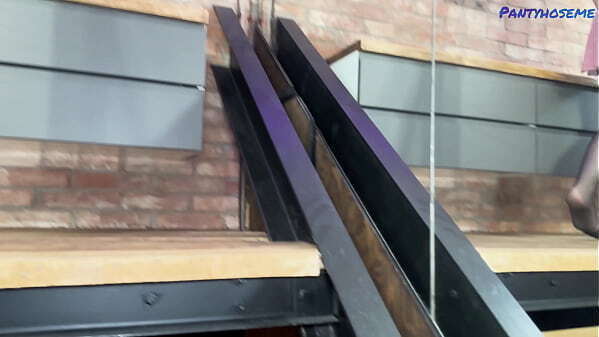 Blonde Teen Fucks Boyfriend Ripped Black Sheer Tights