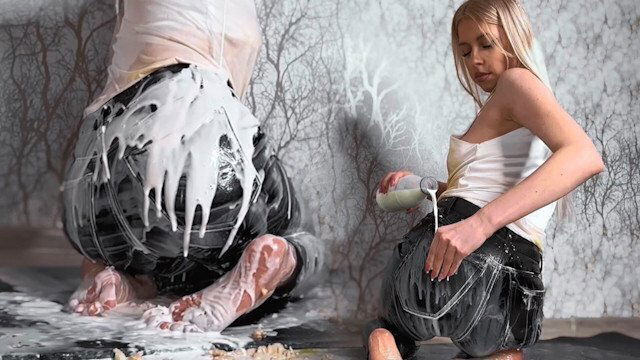 food play, pussy play cake humping leather jeans