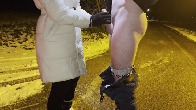 HANDJOB with FABRIC GLOVES ASPHALT🧤💦