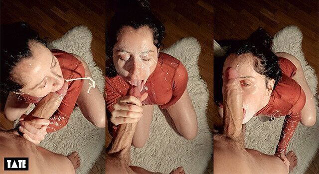 Real Amateur College Girl SLOPPY Gagging Throat Fuck