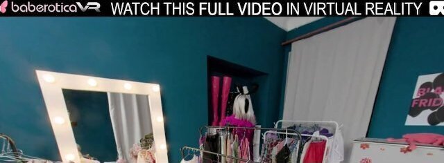 Solo blonde Elloize Arti masturbates chair dressing room in,VR.