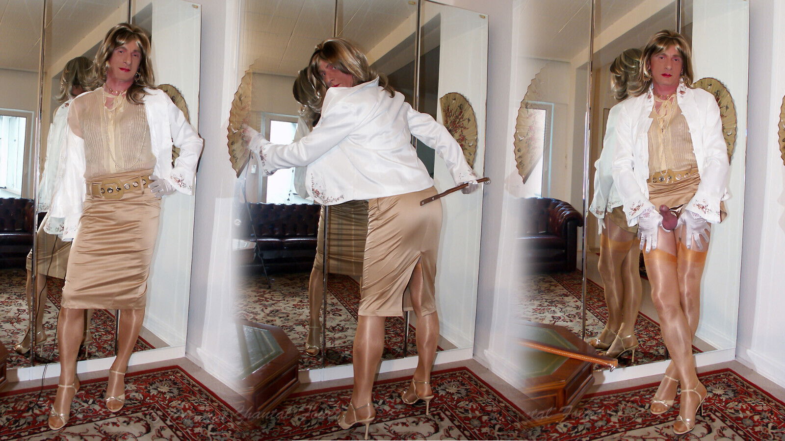 Spanking Wanking Tight Shiny Satin