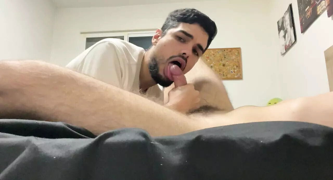 Making roommate after blowjob