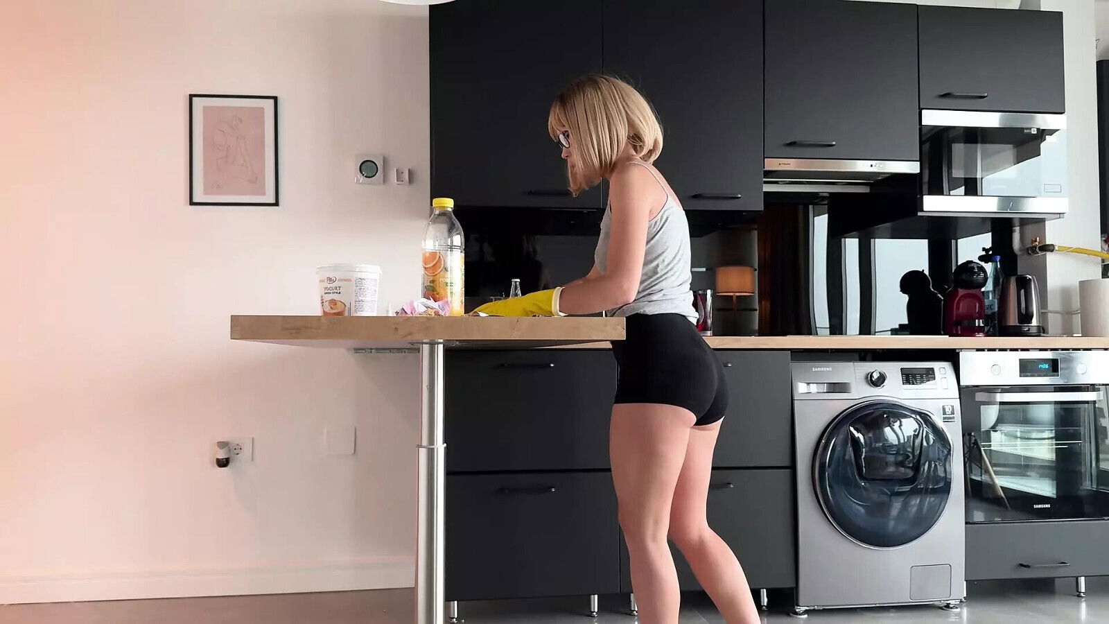 watch maid clean fantasize about with