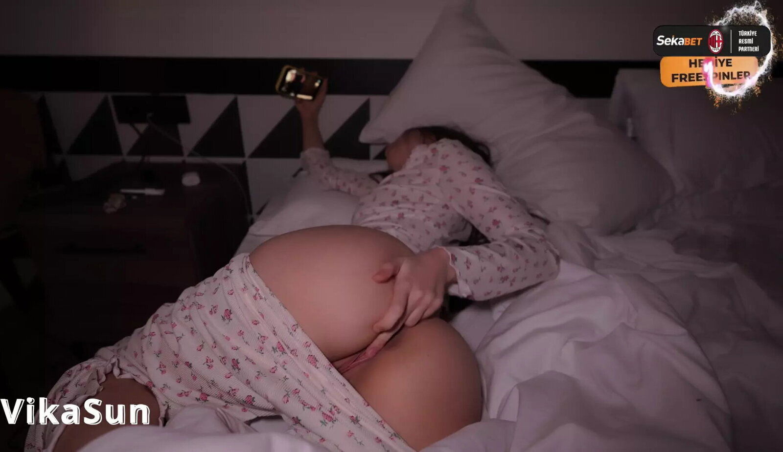 Brunette gets Orgasm from Favorite Porn