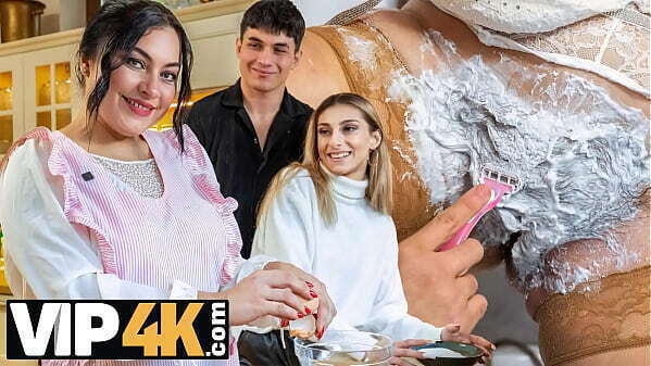 VIP4K. bathroom after shaving hairy pussy between mature slut skilled