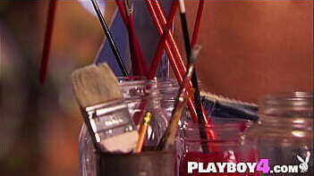 Big tits MILF posed naked and wet before blonde babe enjoyed striptease