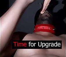 Femdom training with collar doing sloppy deepthroat training suck real black