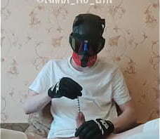 A puppy is playing with a new toy