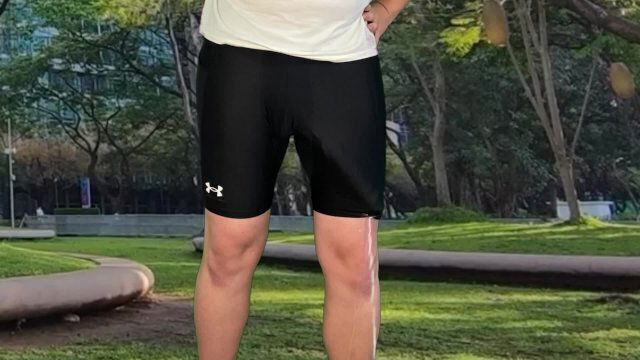 Monster cyclist public dick flash tight pants