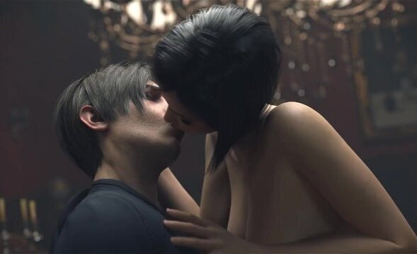 Resident Evil (Remake) Ashley Jumping Leon