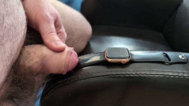 Cumshot Girlfriend's Apple Watch with Shiny Black Band (Wristwatch Fetish)