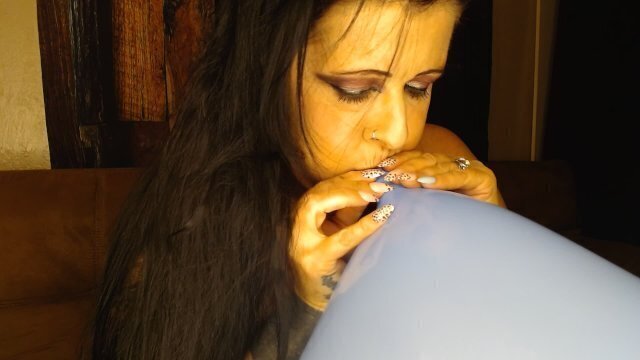 Blow Deflating Squealing Blue Balloon