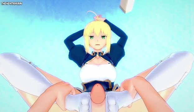 Hentai Footjob from Saber from Fate/Grand Order