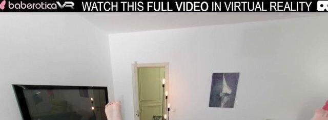 Solo blonde skinny girl Milka plays with pink sofa