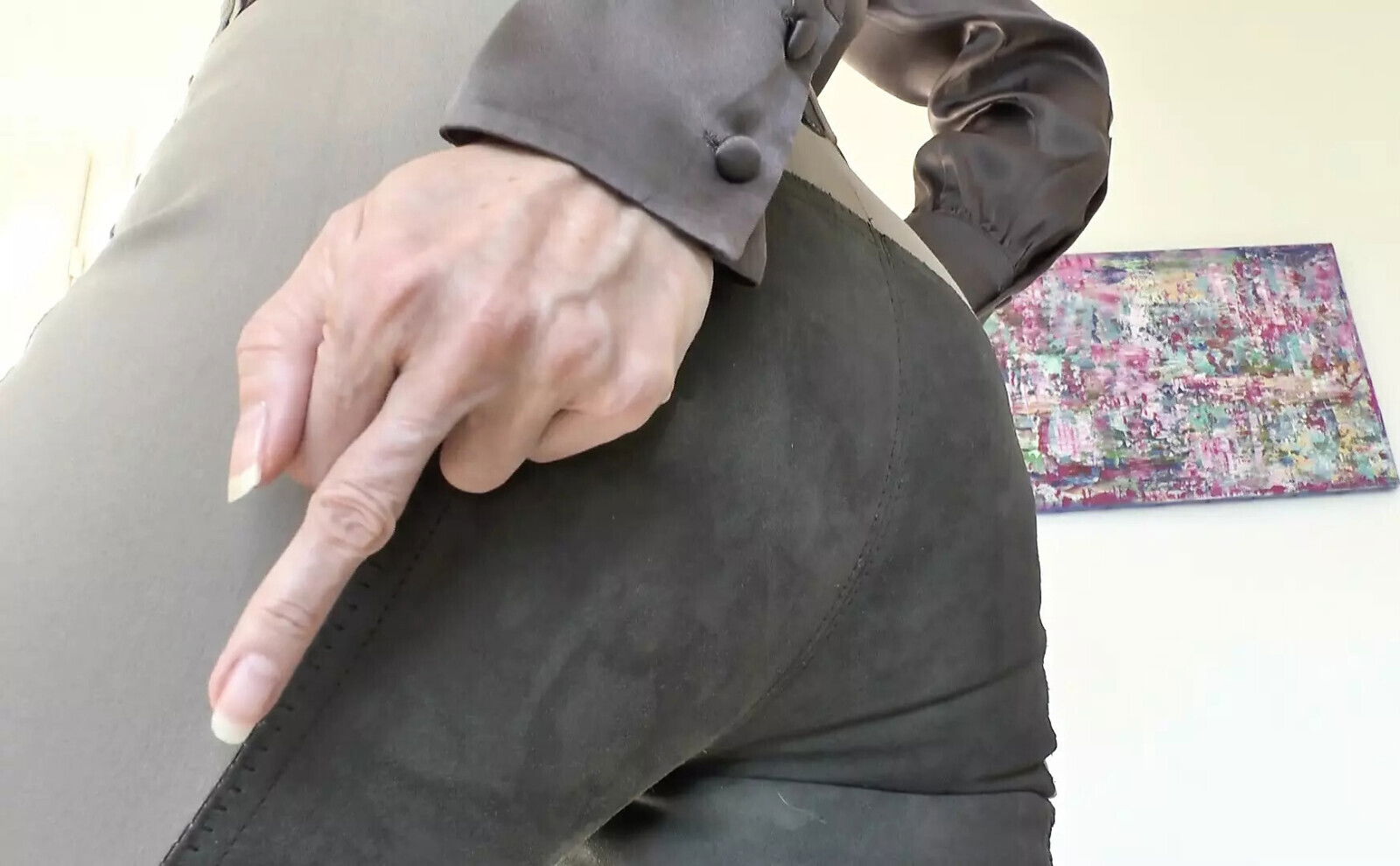 Riding Pants Sniffing Kissing, Beautiful Hands, JOI,