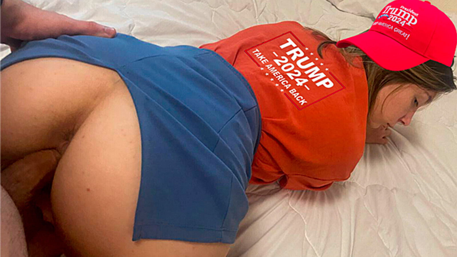 Republican girl rejoiced victory jumped friend's dick with