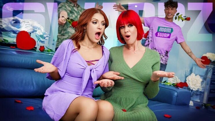 StepMom Seduction: Redhead MILF Elise London Fucked Hard Stepson Valentine's Orgy