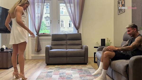 Slutty Wife Cheats Husband with Best Friend: Secret Footjob &amp_ Blowjob