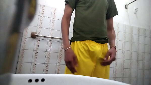 italian straight visiting bathroom