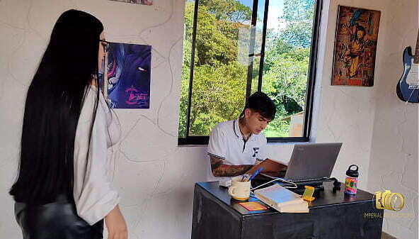 profesora folla joven alumno para darle leccion