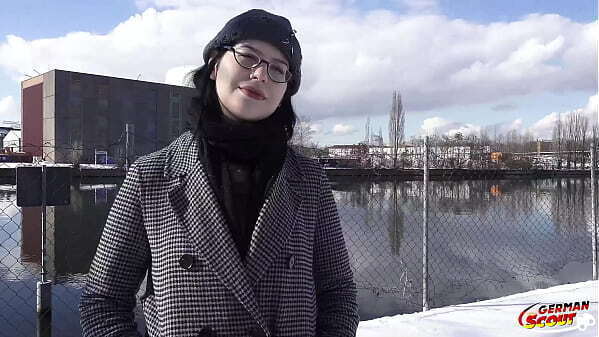 GERMAN SCOUT Black Hair PAWG Glasses Girl Melli Venom Pick First Casting Fuck Berlin