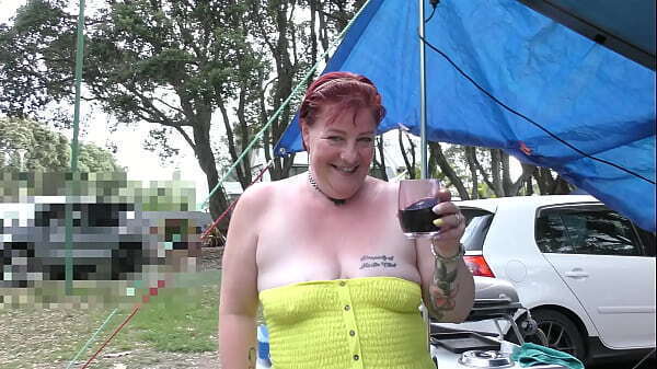 Blatant Public Display local Holiday Park trashy Kiwi MILF. Trailer