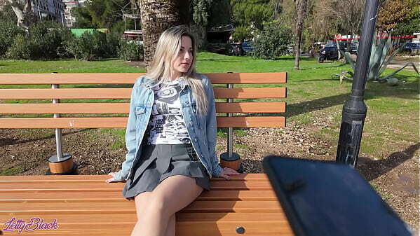 Romantic walk with remote controled vibrator pussy