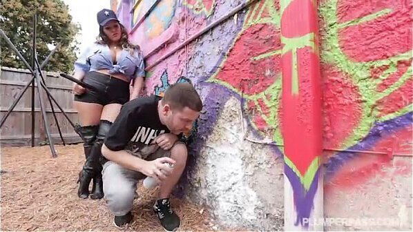 Busty Frisks Fucks Street