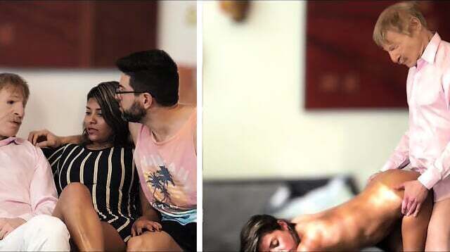 Pervert Uncle Fucks Cute Latina Teen Threesome