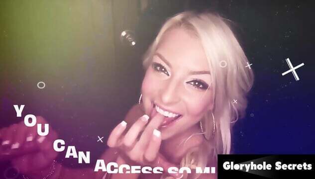 Gloryhole Secrets Busty Brunette Slurps Sucks Dicks